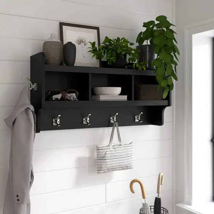 Woodland 40W Wall Mounted Coat Rack with Shelf by Bush Furniture | Overstock.com Shopping - The Best Deals on Accent Pieces | 37438286