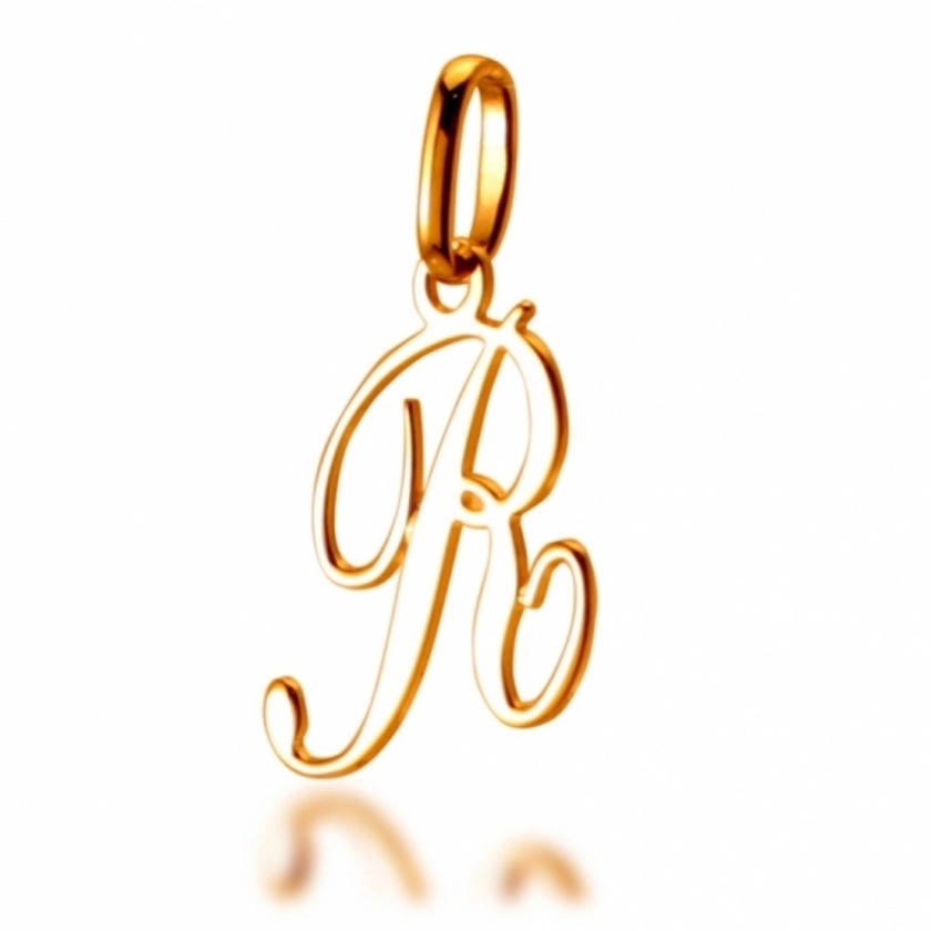 Pendentif alphabet en or jaune, lettre R : Longueur - Taille Unique 0.46 g - Le Manège à Bijoux®