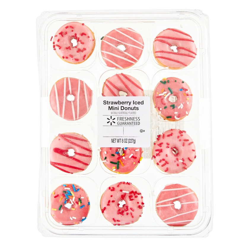 Freshness Guaranteed Iced Strawberry Mini Donuts, 8 oz, 12 Count