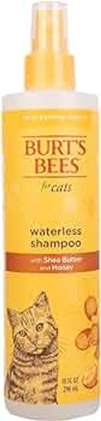 Burt's Bees for Pets Cat Naturally Derived Waterless Shampoo with Shea Butter and Honey - Cat Waterless Shampoo Spray - Easy to Use Cat Dry Shampoo - Made in the USA, 10 Oz
