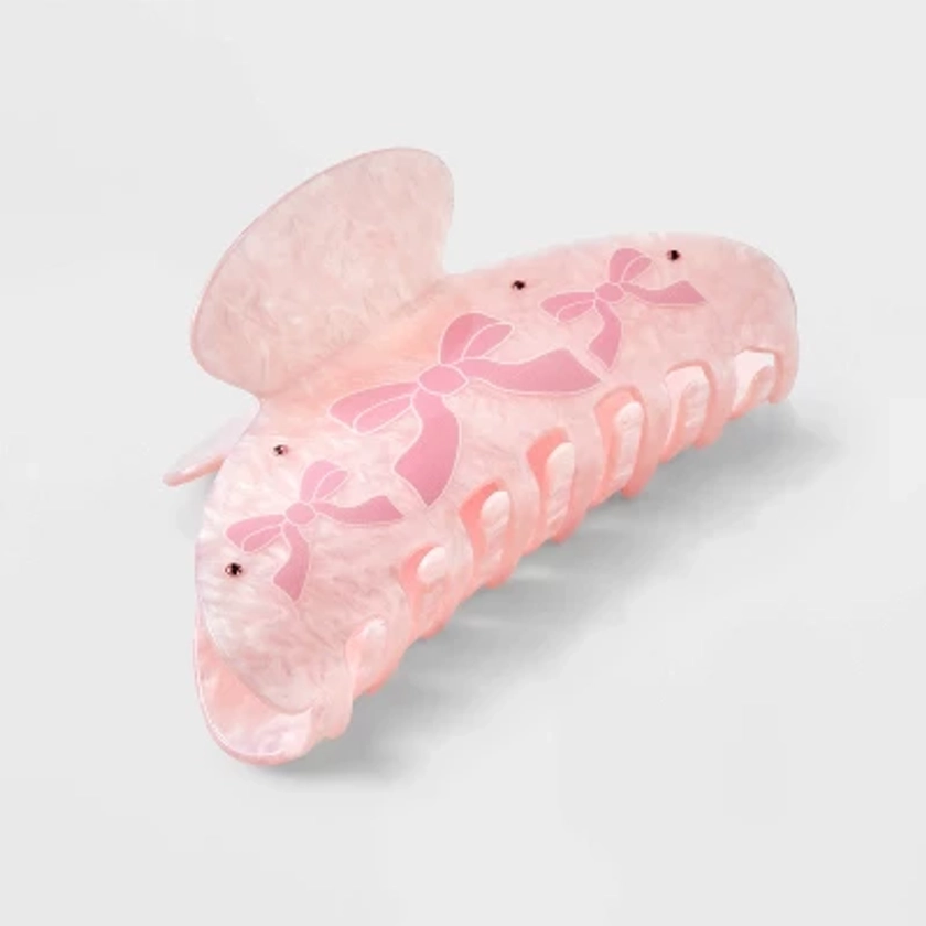 Jumbo Bow Print Claw Hair Clip - Wild Fable™ Pink