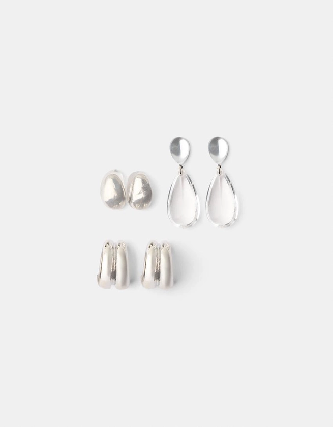 Pack 3 boucles d’oreilles transparentes - BSK Teen