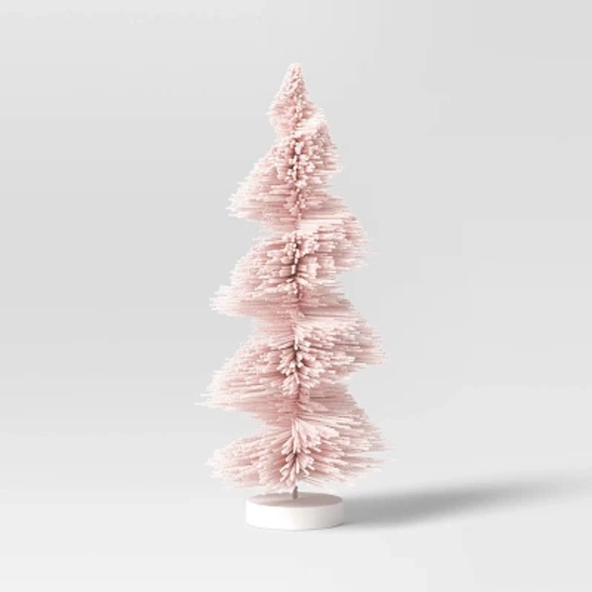 12" Spiral Bottle Brush Tree Christmas Figurine - Wondershop™ Pink