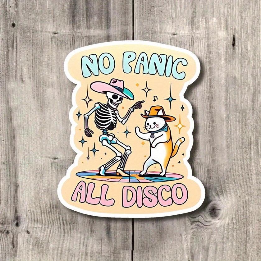 Vinyl Decal Skeleton Cat Dancing ' Disco' - Temu