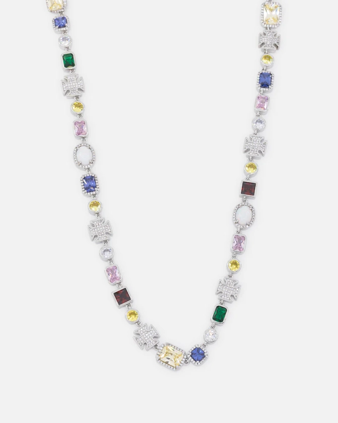 Saint Morta Iced Candy Chain Multi/Iced White Gold