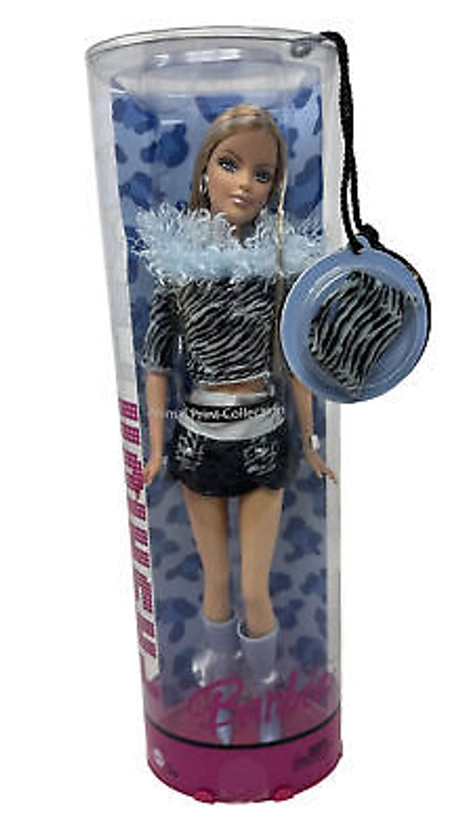 Fashion Fever Barbie Animal Print Collection J4179 Blue Zebra Stripe Outfit