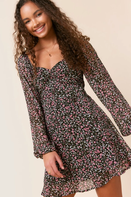 Arlene Cinch Front Floral Mini Dress