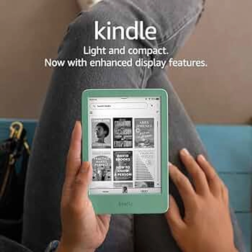 New Amazon Kindle (16 GB) - Lightest and most compact Kindle, with glare-free display, faster page turns, adjustable front light, and long battery life - Matcha