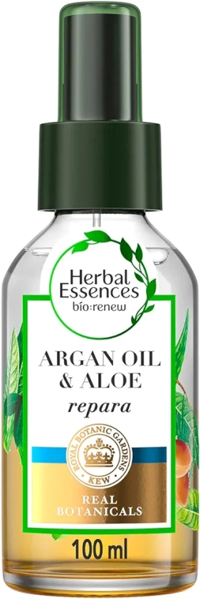 Herbal Essences - Aqua Oil Aloe y Antioxidante, con Aceite de Argan, Protección de Calor para Cabello, Frizz Control, 100 ml