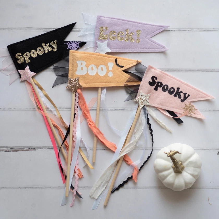 Halloween Boo Spooky Eek Mini Felt Flag - Etsy