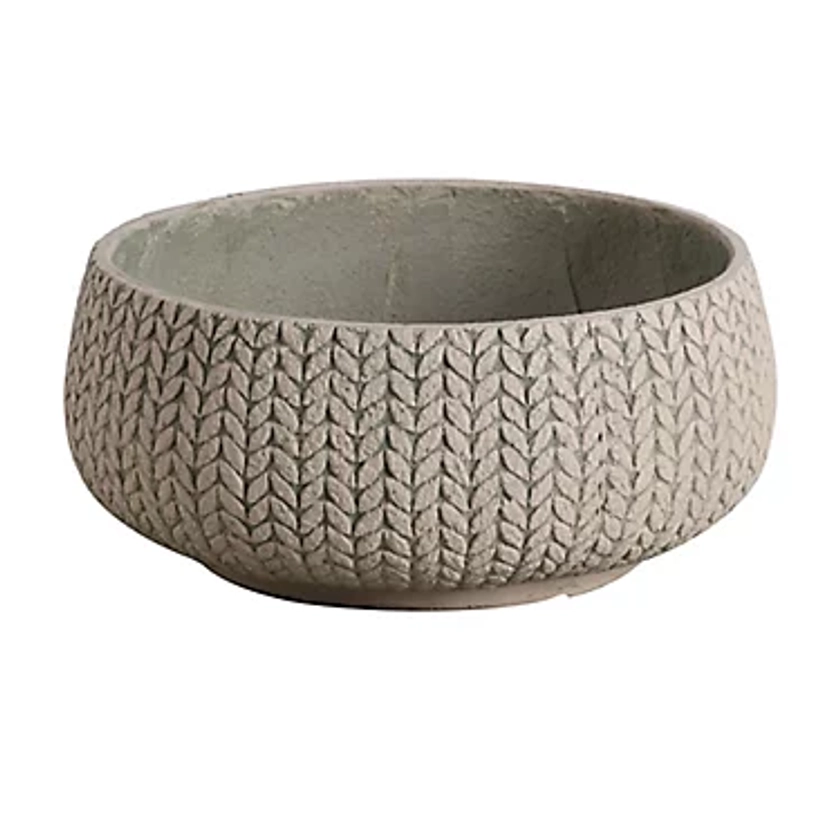 Pot rond argile Verve effet tricot beige Ø37 x h.16 cm | Castorama