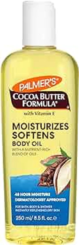Palmer's Cocoa Butter Moisturizing Body Oil with Vitamin E, Radiant Looking Glow and Skin Hydration, Instant Absorption, Bath, Body and Shower, 8.5 Ounces