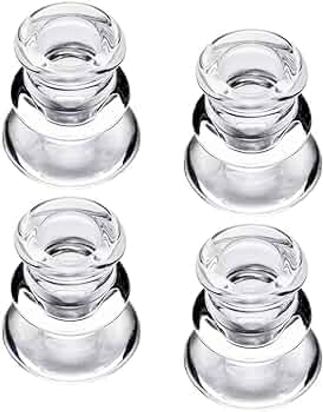 Clear Glass Candlestick Holders, Set of 4 Taper Candle Holders for Wedding, Decoration and Dinning