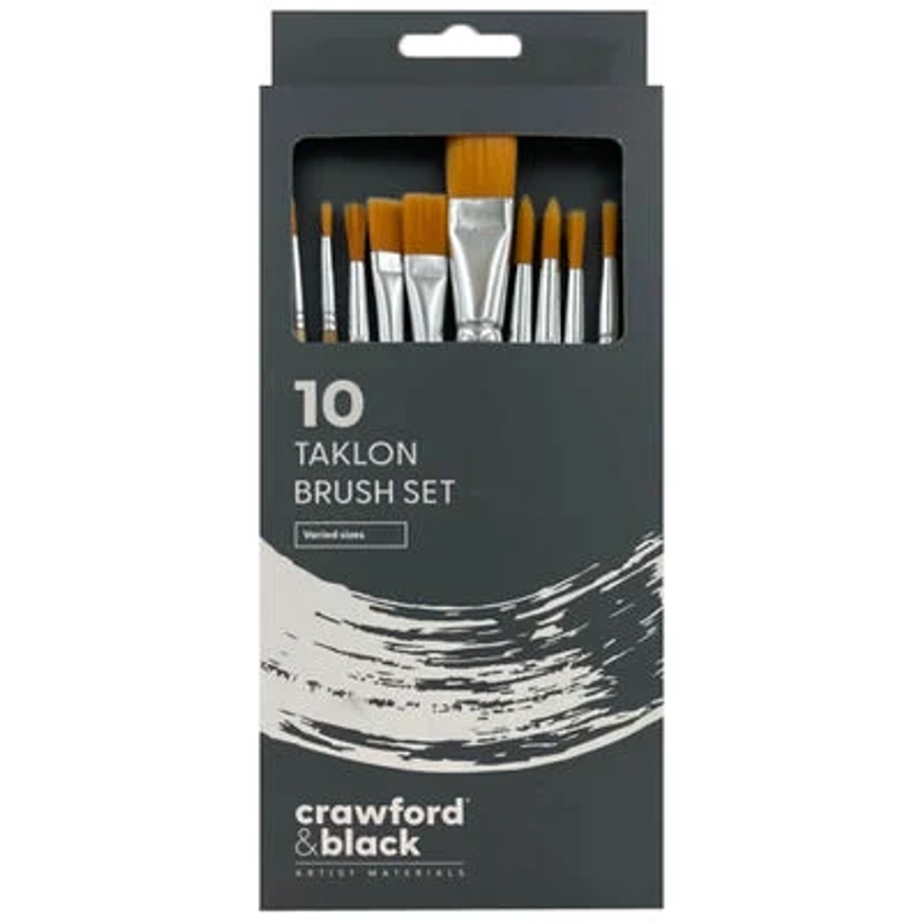 Crawford & Black Taklon Brush Set: Pack of 10