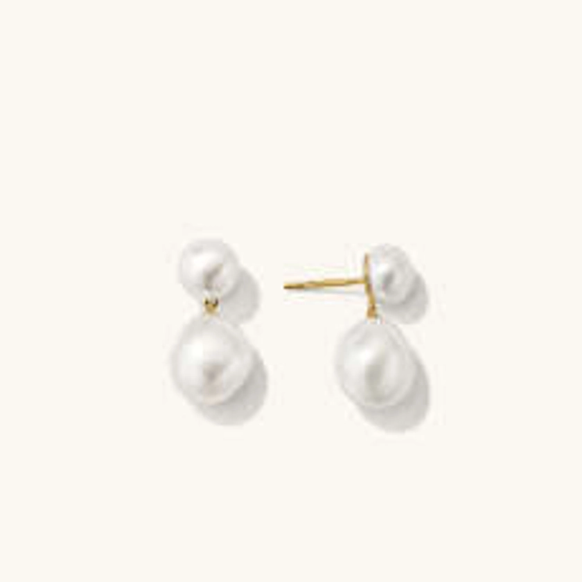 Bold Gold Pearl Drop Earrings | Mejuri