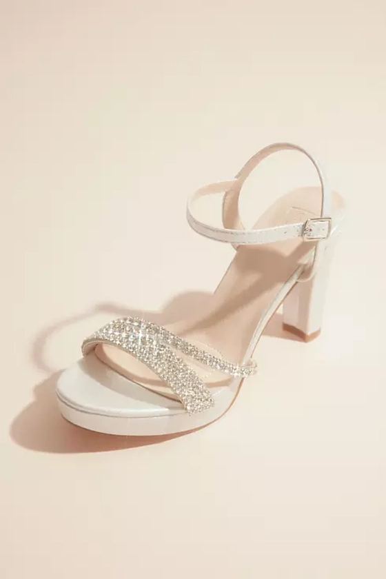 Crystal Embellished Metallic Platform Heels