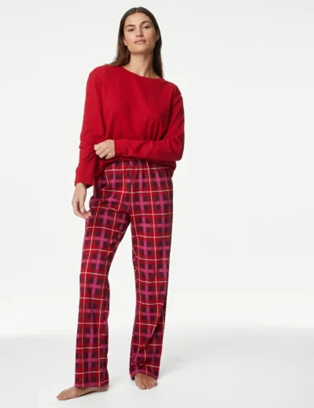 Cotton Rich Checked Pyjama Set | M&S Collection | M&S