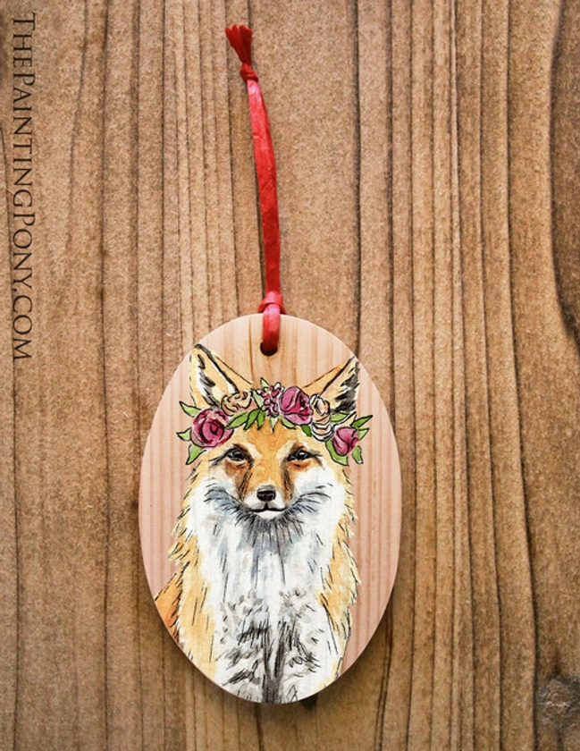 Bohemian Fox Art Christmas Ornament