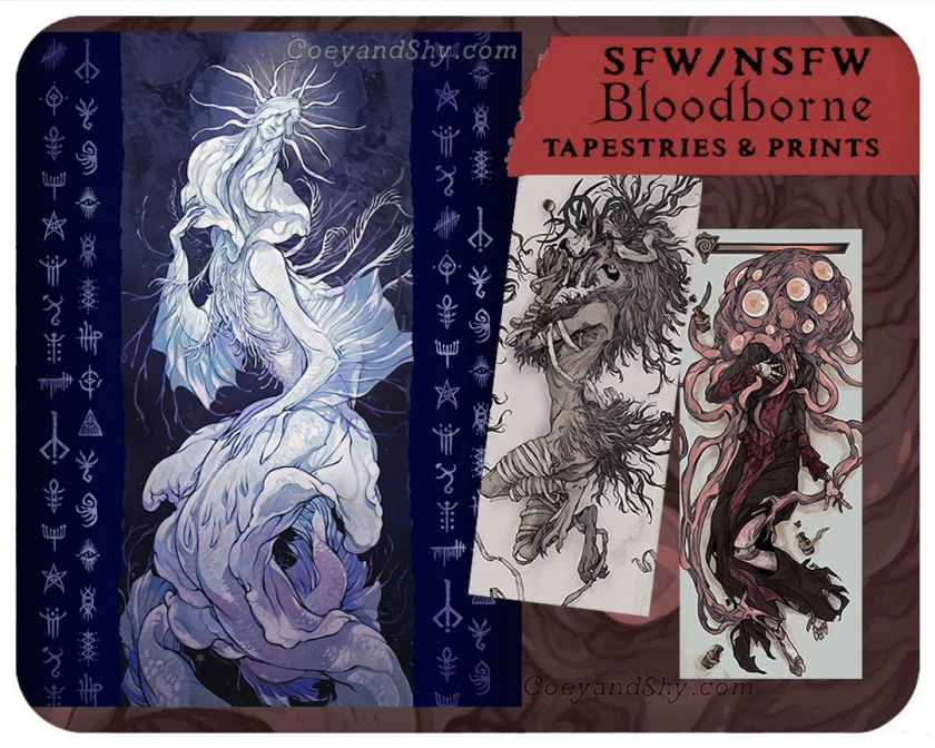 Coey: Bloodborne Pin Ups (Prints and Tapestries)