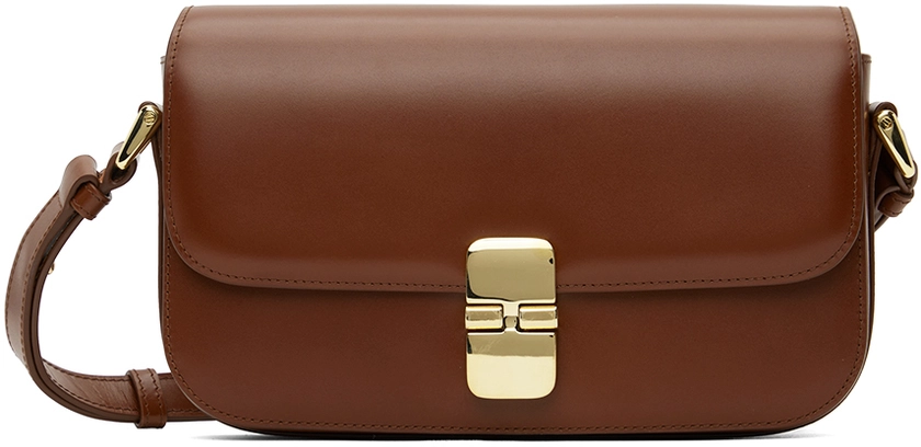 Tan Grace Baguette Bag