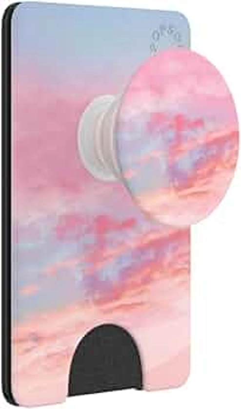 PopSockets Phone Wallet with Expanding Phone Grip, Phone Card Holder - Pink Clouds