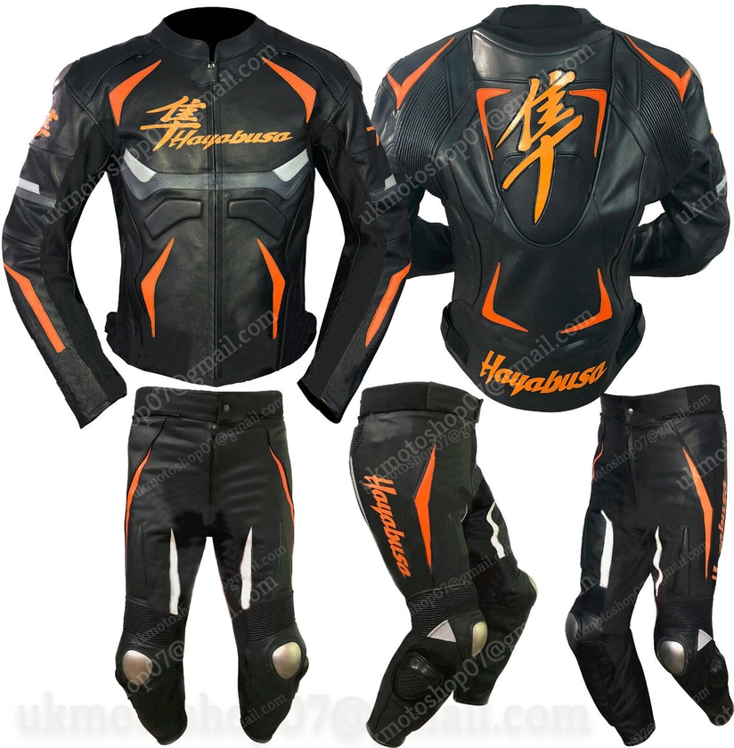 SUZUKI HAYABUSA Motorbike Men Leather Suit Racing Motorcycle Leather Jacket Pant