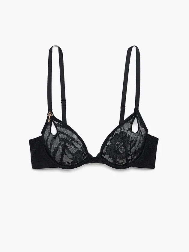 Shadowplay Lace Unlined Plunge Bra in Black | SAVAGE X FENTY France