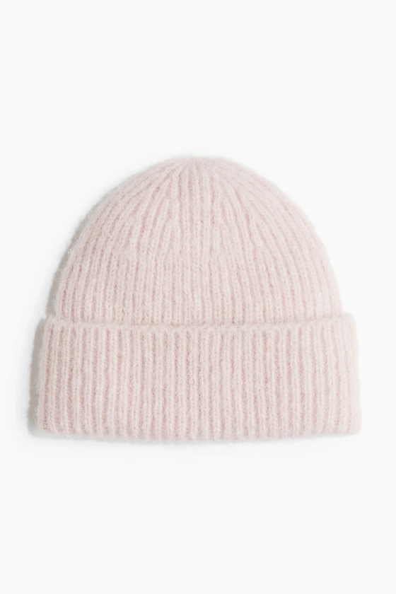 Rib-knit beanie - Pale pink - Ladies | H&M GB