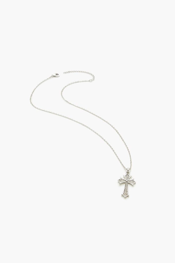 Rhinestone Cross Pendant Necklace