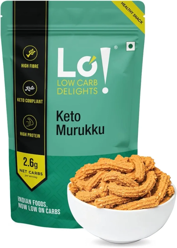 Lo! Foods - Keto Murukku (200g) | 2.6g Net Carb | Keto Snacks Tested for Keto Diet | Low Carb Snacks | Diet Snacks… : Amazon.in: Grocery & Gourmet Foods