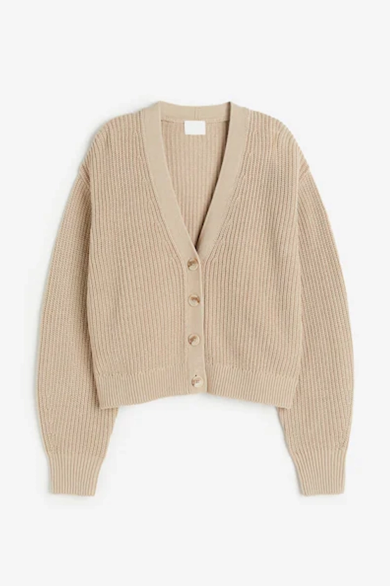 Rib-knit Cardigan