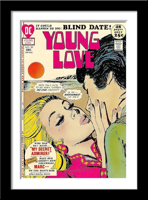 Tallenge - Young Love - Kitsch Comic Cover - Pop Art Painting - Small Framed Poster(Paper,12x17 inches, Multicolour) : Amazon.in: Home & Kitchen