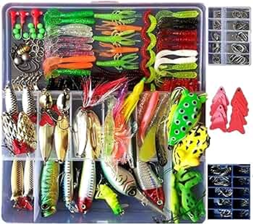 275 Pcs Fishing Lure Kit Tackle Box Set Universal for Fresh and Saltwater with Lures and Jigs for All Fishing Enthusiasts