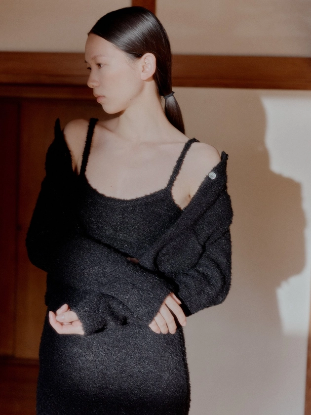 BOUCLE BRA TOP - BLACK —  MIJEONG PARK - LA based womenswear label