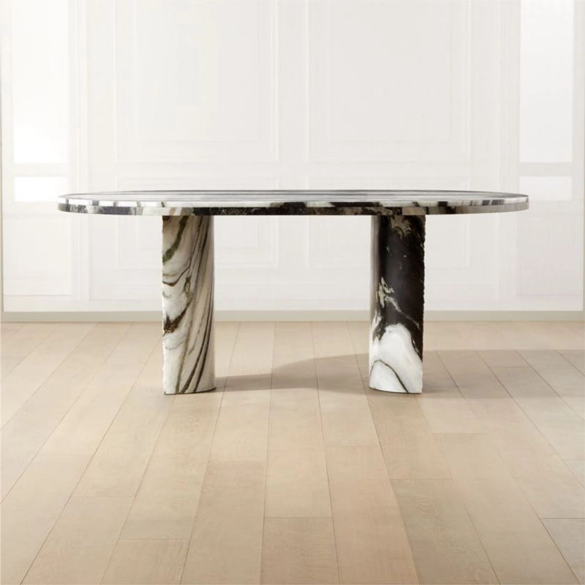 Julius Oval Marble Dining Table 72" + Reviews | CB2