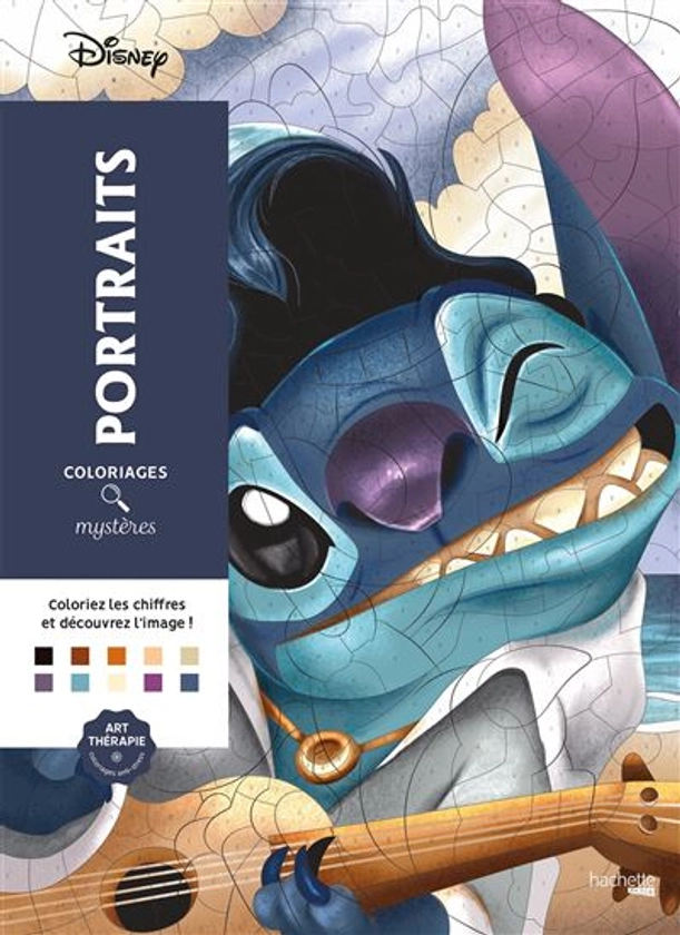 Coloriages mystères Disney - Portraits (trompe l'oeil) : Tome 3