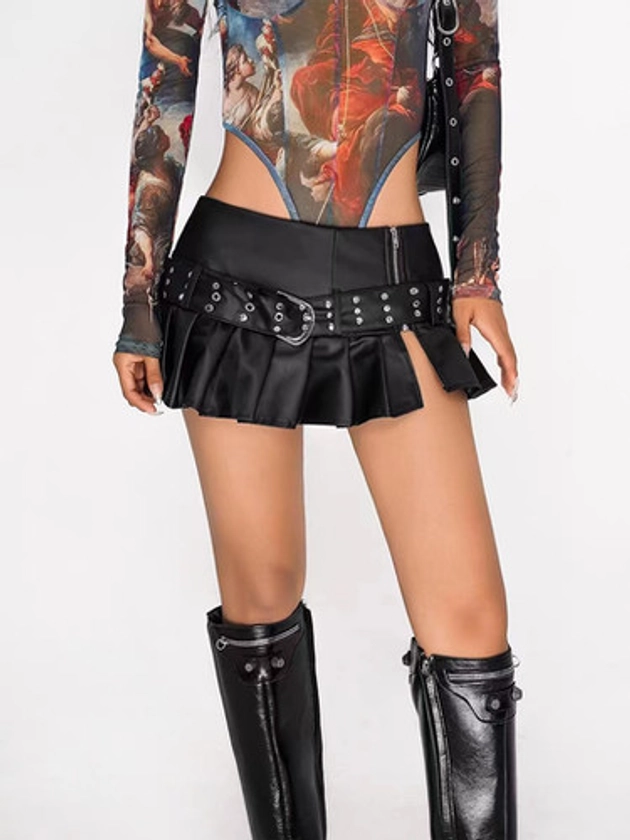 Faux Leather Miniskirt | Byunli