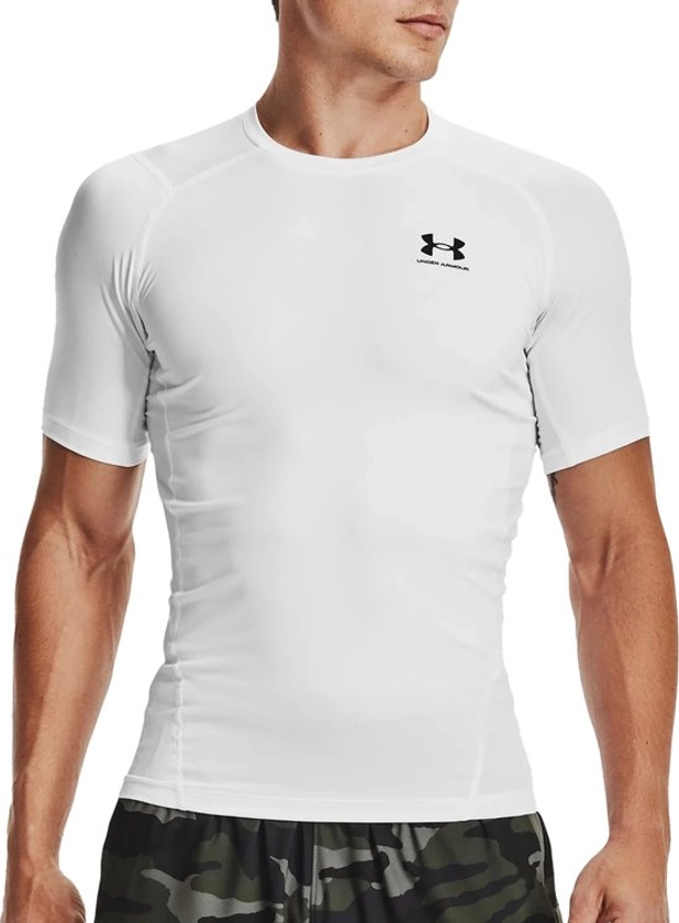 Under Armour UA HG Armour Comp SS Heren Sportshirt - Wit - Maat M | bol