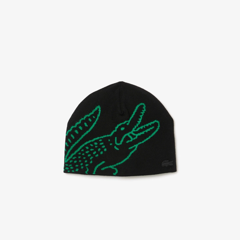 Bonnet en laine jacquard crocodile