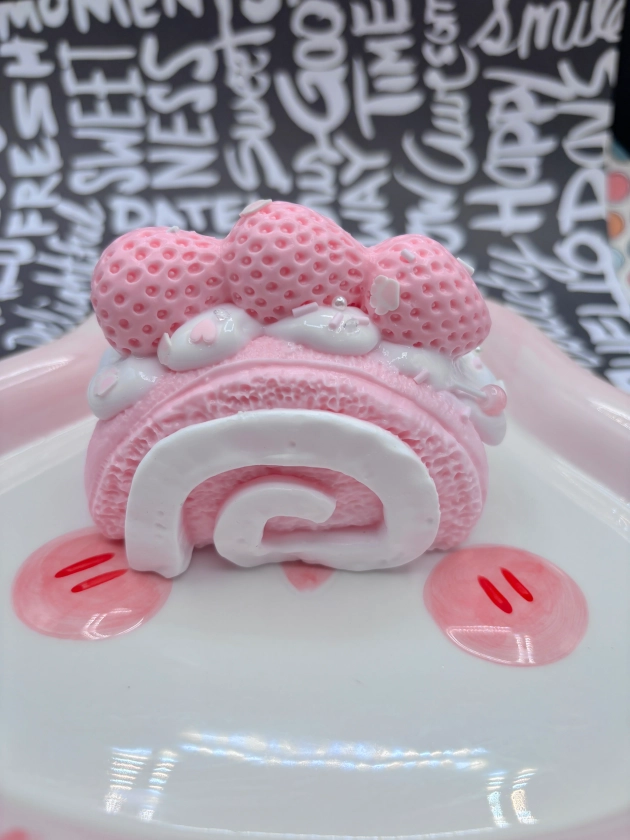 NEW! Large super soft strawberry cake roll - taba squishy