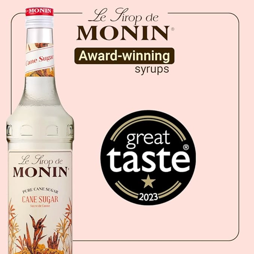 MONIN Premium Pure Cane Sugar Syrup 1L for Cocktails and Coffees. Vegan-Friendly, Allergen-Free, 100% Natural Flavours and Colourings