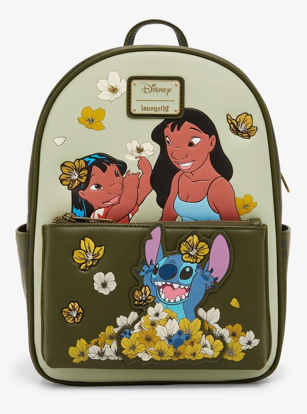 Loungefly Disney Lilo & Stitch Floral Character Portraits Mini Backpack - BoxLunch Exclusive