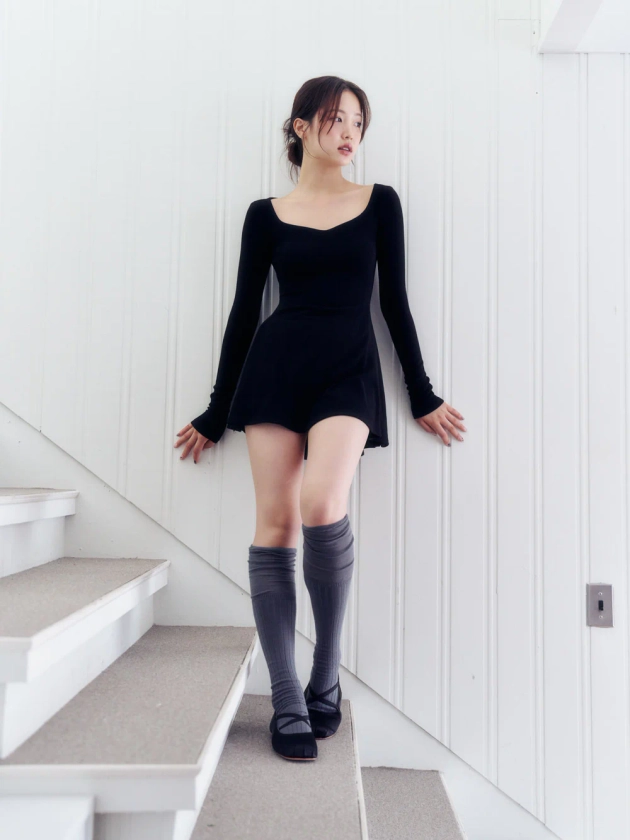 [INNERMUSEUM] FW 23 ballerina mini dress (BLACK)