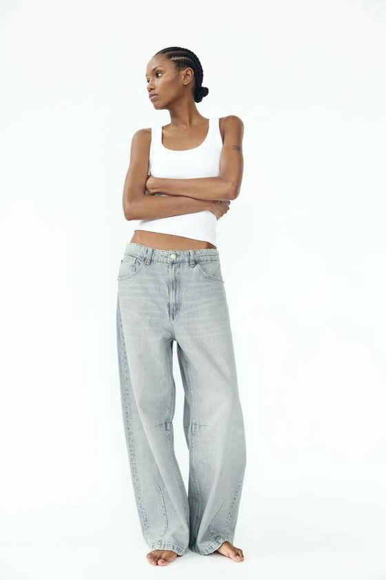 TRF MID-RISE BAGGY BALLOON JEANS