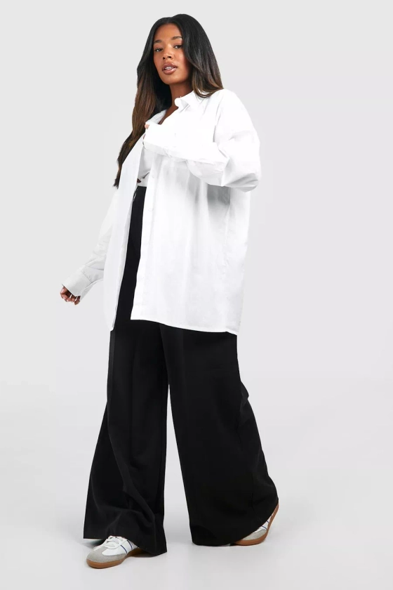 Plus Cotton Poplin Oversized Shirt