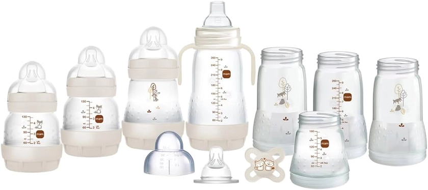 MAM Easy Start Self Sterilising Anti Colic Starter Set, Newborn Bottle Set and Soother, Newborn Essentials, White (Designs May Vary) : Amazon.co.uk: Baby Products