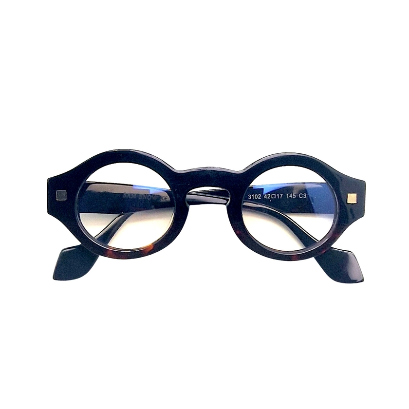 1950s Style Thick Rimmed Glasses in Black and Brown Tortoise Shell Acetate by Tote London