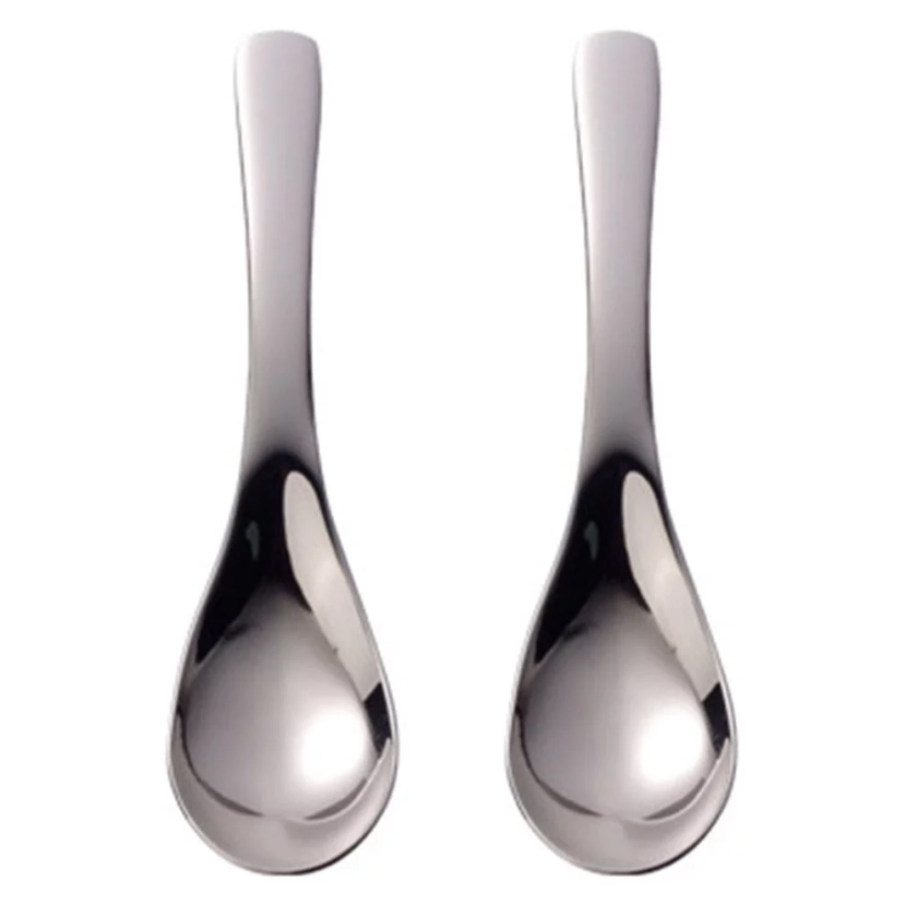 2pcs Stainless Steel Spoons Children Spoons Soup Spoons Rice Spoons Kids Tableware