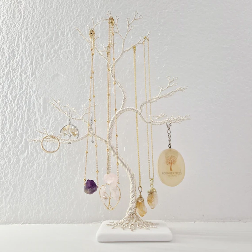 Arbre à bijoux, support de bracelet, organiseur de boucles d&#39;oreilles, porte-bague