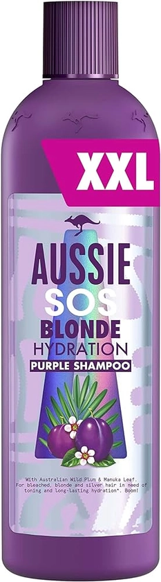 Aussie Blonde Purple Shampoo, Vegan Silver & Blonde Shampoo, Toner For Brassy Hair, XXL VALUE PACK With Australian Wild Plum & Manuka Leaf, 490 ml